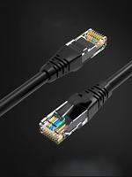 Kabel jaringan RJ45 kabel Patch tembaga murni kualitas tinggi Cat6 1m warna hitam untuk penguji instrumen Fluke lewat