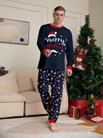 Tenues de Noël pour la famille, ensemble de pyjamas assortis, cadeaux pour garçons et filles, pyjamas de Noël à manches longues, ensemble de vêtements de nuit avec chapeau de Noël et motif de renne