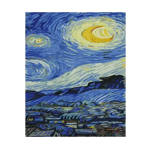 Diy Paint by Number Van Gogh Starry Sky Canvas Painting No Frame Gift Oil Linen Digital Printing Classical Paint by Number