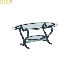 RIZIG BR-CT158 Modern <strong>Rectangle</strong> Bent Glass <strong>Coffee</strong> <strong>Table</strong> Black Powder Coated Finish Customized Color Acrylic Legs Durable - Product Image 1