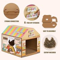 Emballage personnalisé en matériaux recyclés, papier ondulé imprimé avec revêtement UV, griffoir pour chat