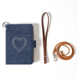 Vintage denim loạt đa chức năng chủ thẻ với tình yêu thêu cho treo trên cổ hoặc tay hộ chiếu bao gồm - Product Image 6