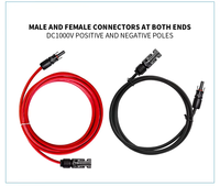 Câble d'extension solaire 6mm² avec connecteurs, câbles d'alimentation 1000V 1500V, câble d'extension de panneau solaire avec conducteur en cuivre