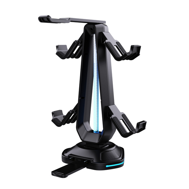 RGB Light Multi-Functional Stand with Universal Controller Stand and Charging Feature Wired Earphone & Headset Holder