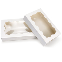 Boîte d'emballage rectangulaire en papier kraft avec fenêtre pour bonbons, macarons, desserts, cadeaux de Noël et de mariage, gaufrage, prix de gros