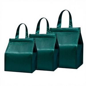 Sac isotherme imperméable en non-tissé doublé de papier aluminium, réfléchissant la chaleur et résistant à l'humidité, pour boulangerie, gâteaux, sandwichs, pizzas, pain - Product Image 5