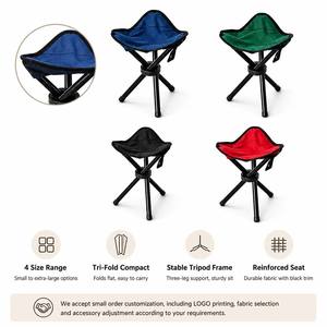 Ultra Lightweight <b>Portable</b> Three-Legged Folding <b>Stool</b> Garden Chair Picnic Pony Iron Metal Oxford Outdoor Camping Casual Fishing - Product Image 1