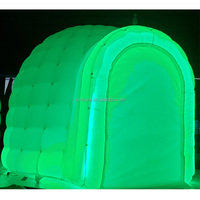 Tente igloo gonflable en tissu Oxford blanc de 10 pieds/3 m avec éclairage LED, tente dôme gonflable LED RVB illuminante pour événements