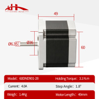 Kaihong 60x60x49mm 2-Phase 1.8 °   Kit de moteur pas à pas hybride Nema 24 à faible consommation d'énergie CNC pour l'éclairage de scène