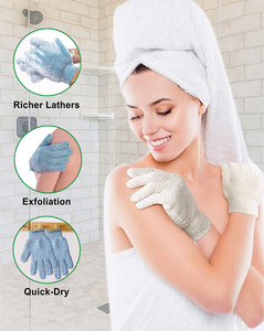 High Quality Exfoliating <strong>Bath</strong> Glove Deep Cleaning for Spa Massage Shower <strong>Scrubber</strong> Remove Dead Skin Exfoliating Five Finger Glove - Product Image 2
