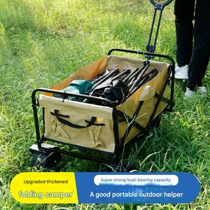 Carrito Plegable Portátil <span class=keywords><strong>de</strong></span> Gran Capacidad con Logotipo Personalizado para Jardín y Playa, Plataforma Resistente para Camping, Picnic, Compras y Almacenamiento OEM - Product Image 5