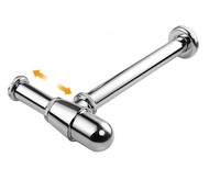 Piège à bouteille d'évier de salle de bains tuyau d'évacuation en acier inoxydable Kit de tube de vidange d'entrée de glissement de 1 à 1/4 pouces lavabo réglable