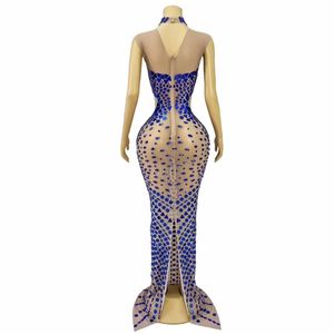 AD1845 elegante abito da sera di lusso da donna a manica lunga strass di cristallo impreziosito di alta qualità per feste ed eventi - Product Image 3