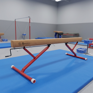 Little Gym Ultra-Flex Competition <b>Beam</b> 12' adjustable Gymnastics Equipment Red Frame - Product Image 2