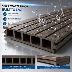 Tarima de WPC con Relieve 3D, Resistente a las Grietas, con Sistema de Bloqueo Doble, Tablón de Madera Compuesta para Piscinas Exteriores - Product Image 3