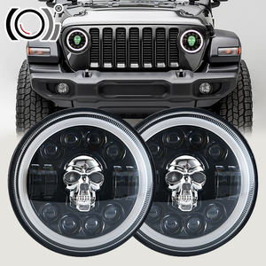 مصباح أمامي LED دائري للسيارات والدراجات النارية مقاس 7 بوصات مع عين الملاك RGB، 12 فولت و24 فولت، إضاءة نهارية، 6000 كلفن، مقاوم للماء IP68، 72 واط - Product Image 1