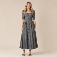 Robe longue élégante boutonnée pour femme, coupe trapèze, décontractée, d'été, avec poches, idéale pour le bureau et les trajets quotidiens