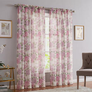 Venta al por mayor, cortinas de ventana impresas transparentes confeccionadas, cortinas florales de lujo para sala de estar y dormitorio - Product Image 6