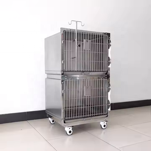 กรงสัตว์เลี้ยง2ประตูสำหรับสุนัขกรงแมวกรงสัตว์เลี้ยงสำหรับคลินิกสัตวแพทย์ - Product Image 3