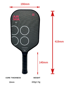 Raquettes <span class=keywords><strong>de</strong></span> pickleball <span class=keywords><strong>de</strong></span> 16 mm, nouveau style, durables, en titane, avec noyau en nid d'abeille, sans bordure, pressées à <span class=keywords><strong>chaud</strong></span>, pour le divertissement en plein air - Product Image 6