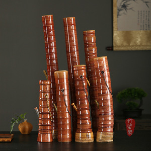 Bamboo <b>Hookah</b> Straight Type Lacquer Finish With Hose Portable Water <b>Pipe</b> For Smoking Set - Product Image 3