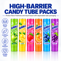 Tube d'emballage pour chewing-gum de qualité alimentaire avec logo personnalisé, 40 ml, en aluminium et plastique laminé, imprimé UV, avec bouchon à vis