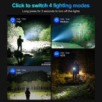 Lampe de pêche rechargeable à longue autonomie 20W 2000 Lm, étanche IP8, compacte pour les travaux sous-marins profonds, lampe de plongée LED