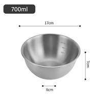 Bol mélangeur en acier inoxydable 316 de qualité alimentaire, sans BPA, avec échelle graduée, pour la préparation culinaire, la pâtisserie et la marinade