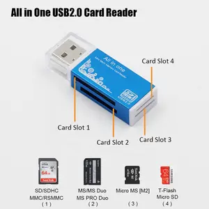 Lettore di Smart Card della lega di alluminio del lettore di schede di memoria istantaneo di MS MMC di deviazione standard di USB 2.0 di Micro TF