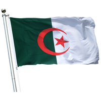 Drapeau algérien imprimé aviateur, drapeau pays algérien, 90x150cm ou de toutes tailles, idéal pour l'intérieur et l'extérieur