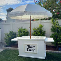 SMOOTH Vente en gros de comptoirs de bar mobiles en bois blanc personnalisés, chariot à bonbons portable et pliable pour fêtes, mariages et banquets