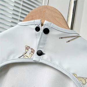 Baberos de manga corta para bebé, Baberos impermeables para la dentición, con estampado de <span class=keywords><strong>Saliva</strong></span>, bolsillo, ropa multiusos - Product Image 6