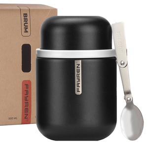 Fayren กล่องเบนโตะอาหารกลางวันสแตนเลสสำหรับเด็กและผู้ใหญ่ภาชนะซุปกันรั่วสำหรับอาหารร้อนและเย็น - Product Image 1