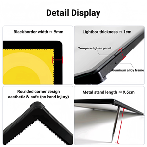 Có thể điều chỉnh A4 quầy bar hộp dạ quang LED bảng quảng cáo hiển thị <span class=keywords><strong>menu</strong></span> giá danh sách LED hộp đèn cho thực phẩm nhà hàng - Product Image 2