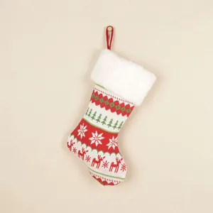 Chaussettes de Noël personnalisées brodées au point de croix, chaussettes de Noël rayées vintage européennes de luxe pour la décoration de la maison et des fêtes - Product Image 5