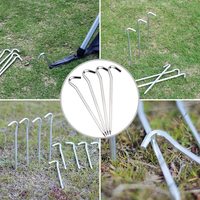 Piquets de tente demi-ronds en acier galvanisé et aluminium en forme de point d'interrogation, accessoire de camping extérieur, piquet de jardin en fil d'acier