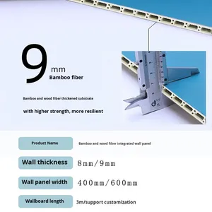 แผ่นผนัง 3 มิติ ลายเรขาคณิต ดีไซน์หรูหราทันสมัย ผลิตจากไม้ไผ่ผสมถ่าน ป้องกันความชื้น ติดตั้งง่ายแบบ Snap ติดตั้งเองได้ ไร้รอยต่อ เหมาะสำหรับใช้ในบ้าน - Product Image 5