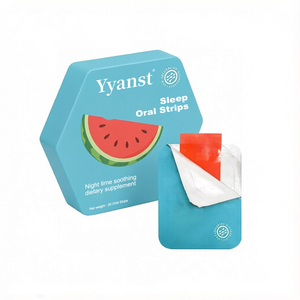 Night Time Soothing Oral <b>Strips</b> Watermelon Flavor Dietary Supplement Fast Melt Sugar Free Relaxation <b>Breath</b> <b>Strips</b> For Adults - Product Image 1