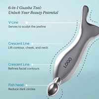 Outil Gua Sha pour le corps et les yeux, masseur facial en acier inoxydable pour soulager les tensions faciales et favoriser le drainage lymphatique