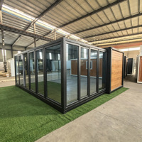 Casa Contenedor Prefabricada de Estructura de Acero Resistente con Extensión de Habitación Deslizante y Módulo de Vivienda Panorámico de Vidrio en Venta