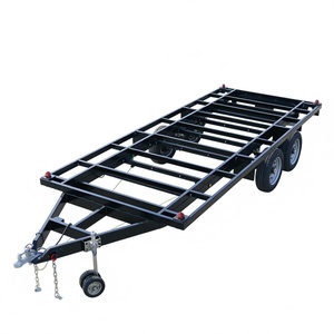 Semi-remorque à châssis en acier robuste à double essieu personnalisable, frein électrique, capacité de charge de 3000 kg pour le transport de conteneurs et d'équipements - Product Image 3