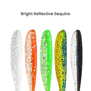 High Quality 1.1G/1.5G/2G 5 Colors <strong>Soft</strong> Fishing <strong>Lure</strong> T Tail <strong>Soft</strong> Bait With Bright Reflective Sequins - Product Image 4