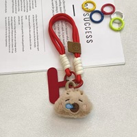 Cordon de téléphone et porte-clés en peluche Capybara dessin animé, bracelet tressé à la main pour téléphone portable Modèle 2614