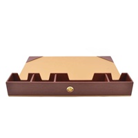 Gouvernement du Qatar planificateur de bureau en cuir marron bureau exécutif bloc-notes en cuir grand bureau papeterie organisateur boîte d'accessoires