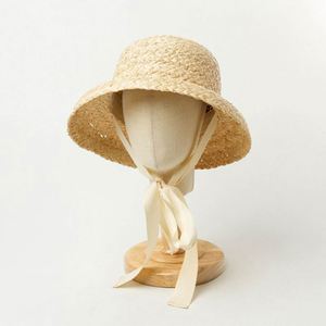 Sombrero de Paja Coreano Tejido a Mano, Estilo Retro, Copa Plana, Ala Plegable, para Niños y Niñas, Ideal para Viajes, Vacaciones y Playa - Product Image 4