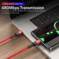 Cable de Carga Rápida Tipo C a C de Nailon Trenzado Taipuxi de 0.5m 1m 2m, Cables de Datos de 60W de Alta Calidad para Automóvil, Venta al Por Mayor