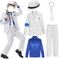 Costume de cosplay pour enfants Michael Jackson, pantalon brillant de star de la danse, années 80 et 90, tenues de scène pour garçons, ensemble de vêtements pour enfants