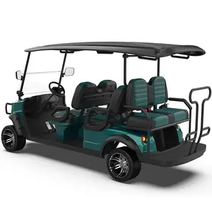 CE Nuevo Diseño 4 Ruedas Dsic Freno 5kW Motor Precio Barato 6 Asientos Elevados Carros de Golf Eléctricos