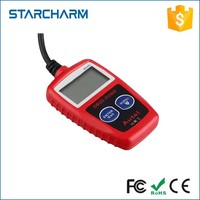 Starcharm OBDII OBD2 MS309 Herramienta de Diagnóstico Automotriz Portátil Roja, Lector de Códigos de Error Inteligente, Compatible con 9 Protocolos Universales, Retroiluminado