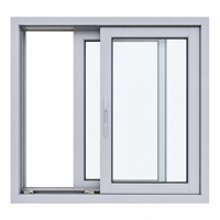 Fenêtre coulissante en aluminium avec cadre durable, bonne résistance aux intempéries, longue durée de vie pour les projets d'installations publiques